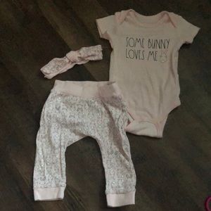 Rae Dunn “Some Bunny Loves Me” onesie outfit
